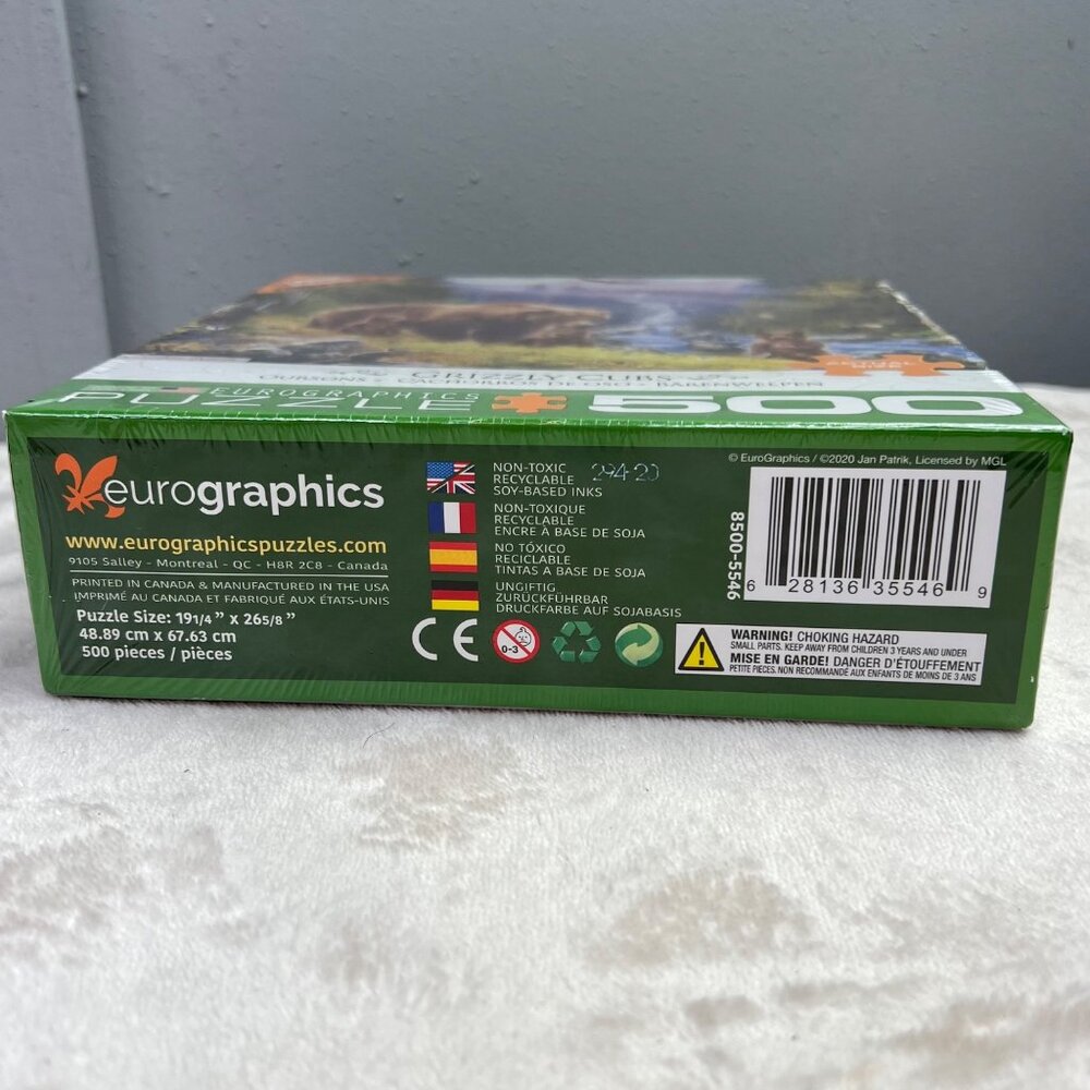 Eurographics Puzzle Grizzly Cubs 500 Large Pieces Bears Wilderness Mountains NIB - Picture 3 of 6